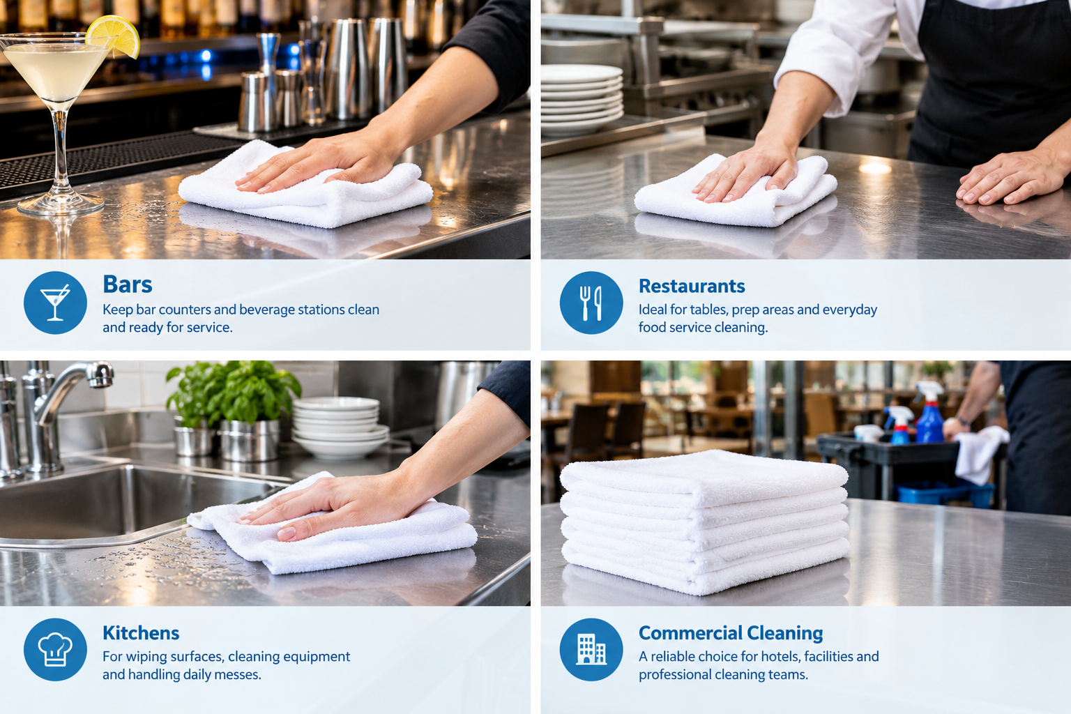 Microfiber Bar Mop Towels application