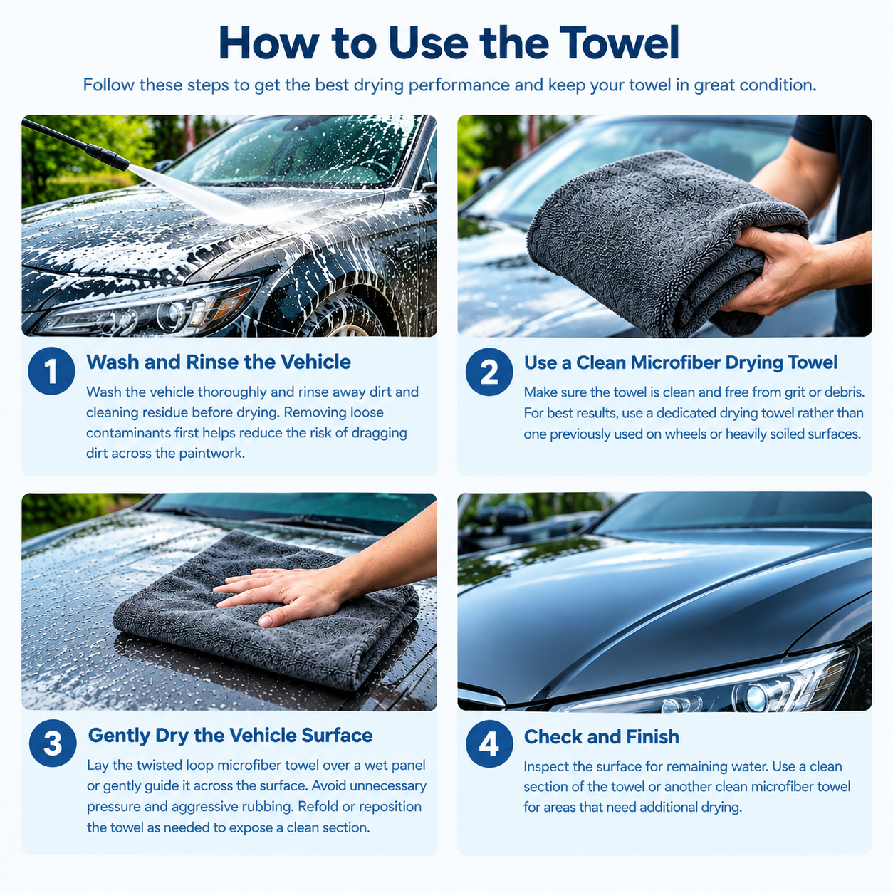 how to use microfiber twisted loop drying towels