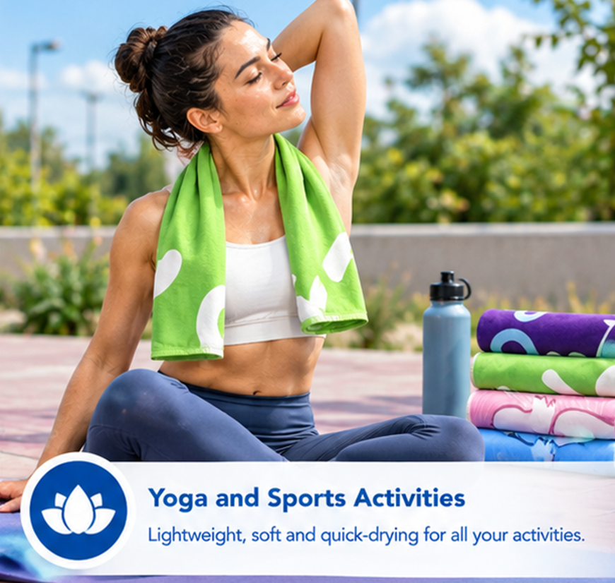 microfiber suede sports towels for yoga