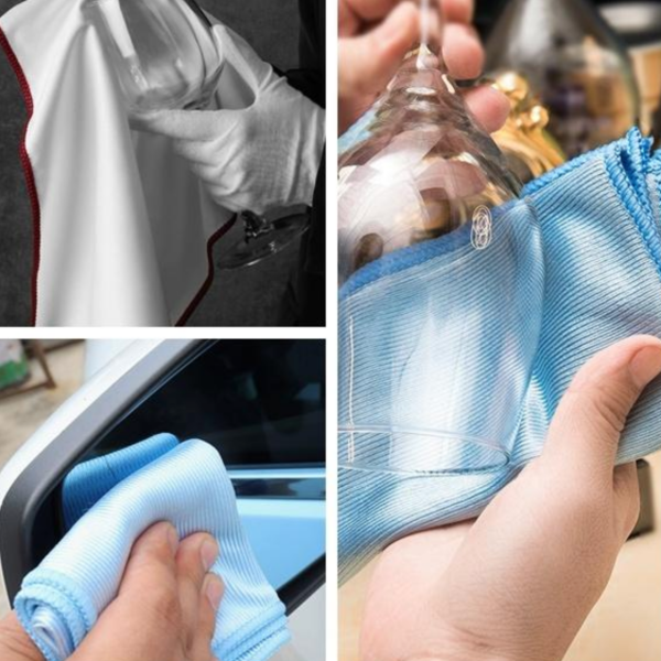 Microfiber polishing cloth for glass, mirrors and chrome surfaces