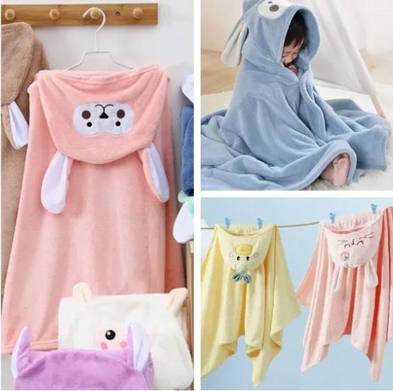 Microfiber Coral Fleece Children Hooded Towels | ENA TEXTILES