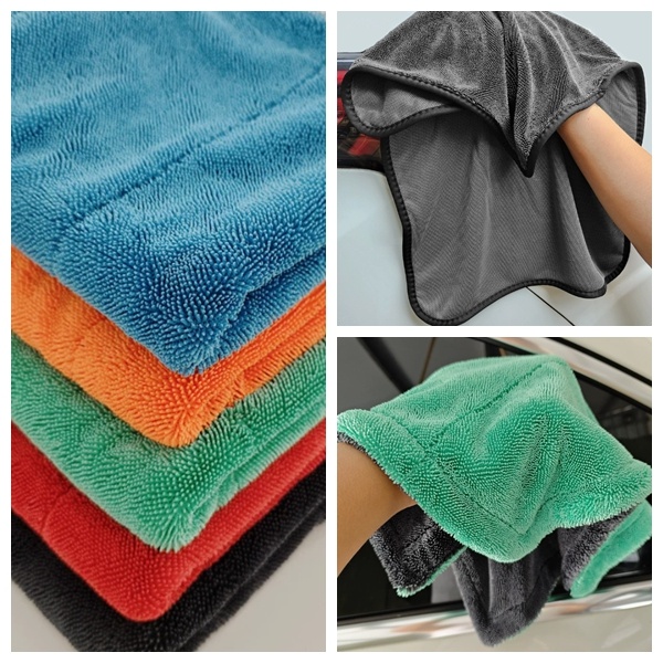 microfiber twisted yarn loop detailing towels
