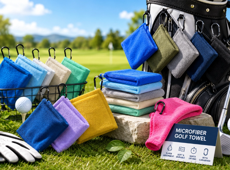 Microfiber Golf Towel with Carabiner Clip