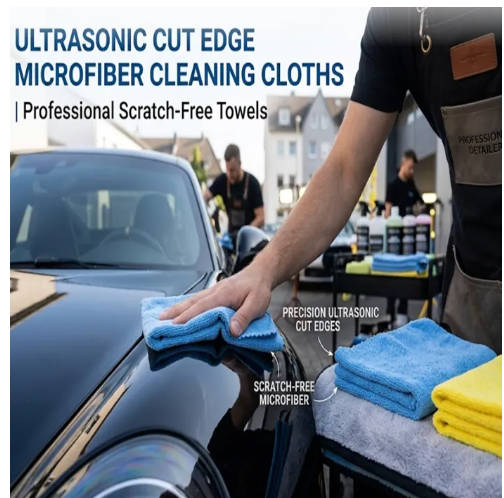 Ultrasonic Cut Edge Microfiber Cleaning Cloths