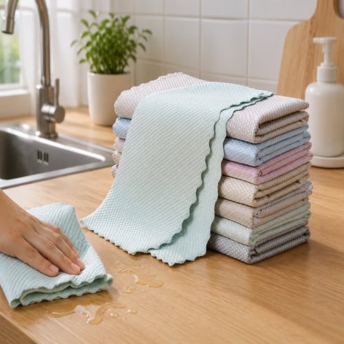 Fish Scale Microfiber Cleaning Cloths