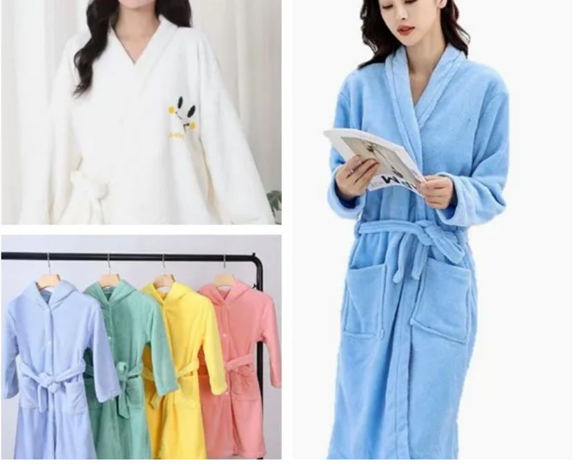 microfiber coral  fleece bath robe
