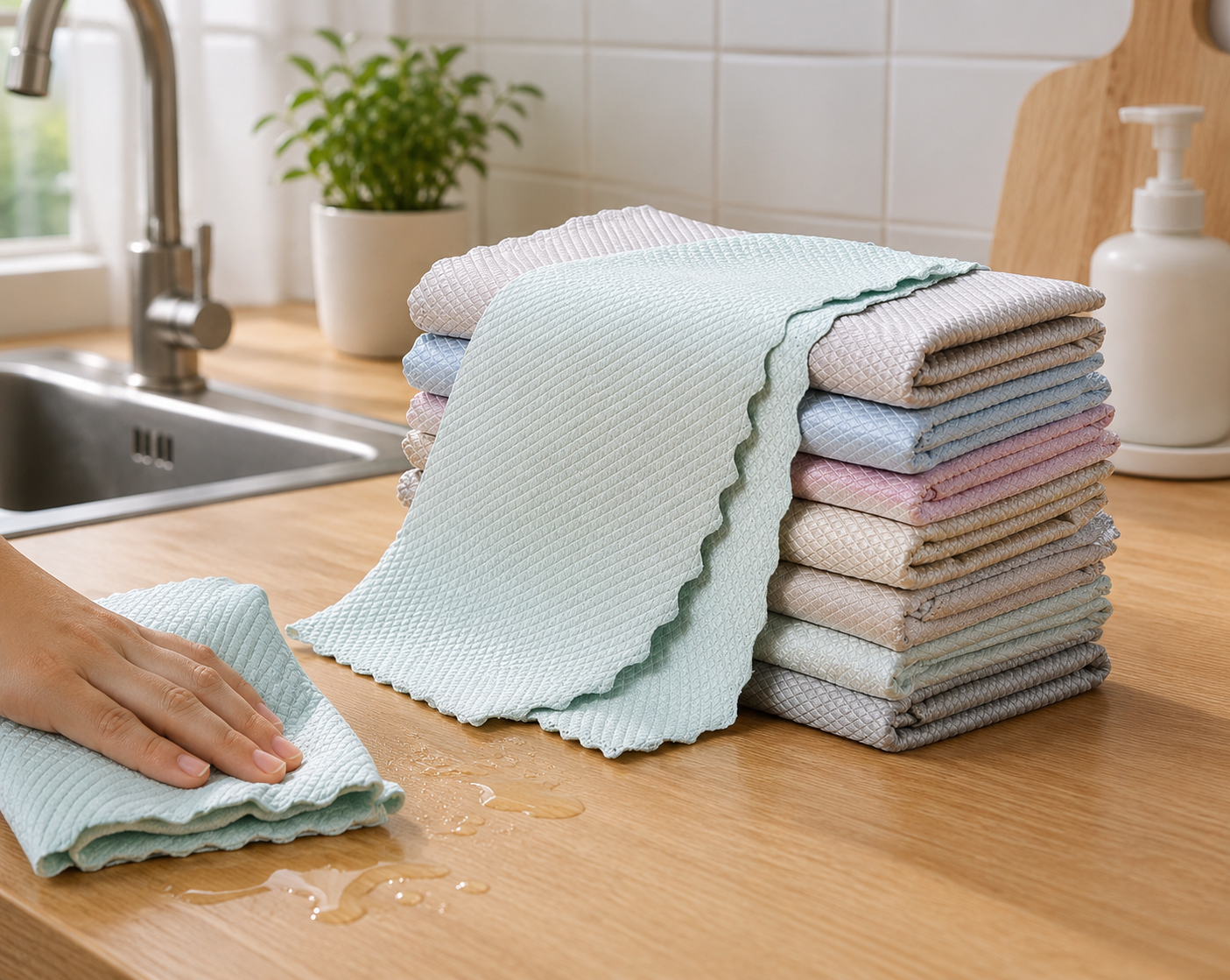 Fish Scale Microfiber Cleaning Cloths
