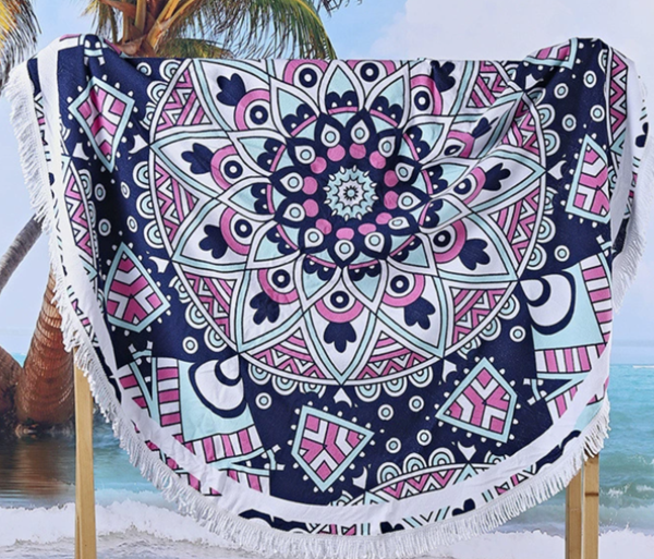 microfiber printed round beach towels