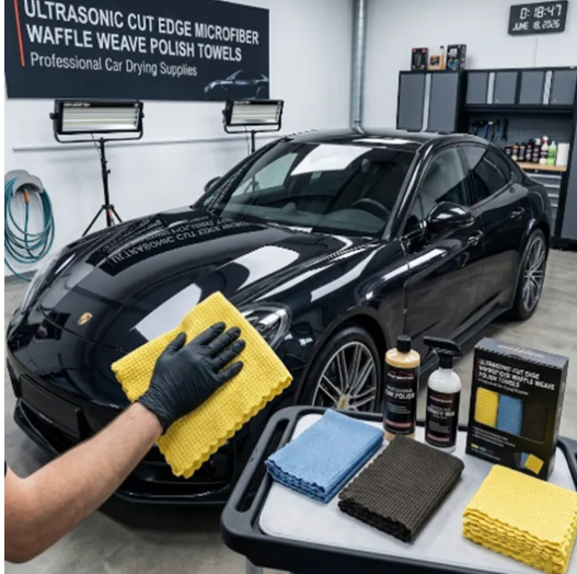 Microfiber Waffle Weave Drying Towels | Ultrasonic Cut Edge Car Detailing Towels