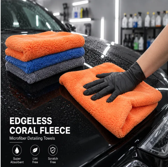 Premium Edgeless Coral Fleece Microfiber Towels