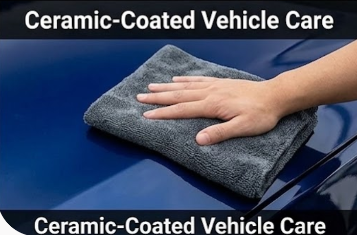 Microfiber car drying towel for ceramic coated vehicle paint care, scratch-free wiping