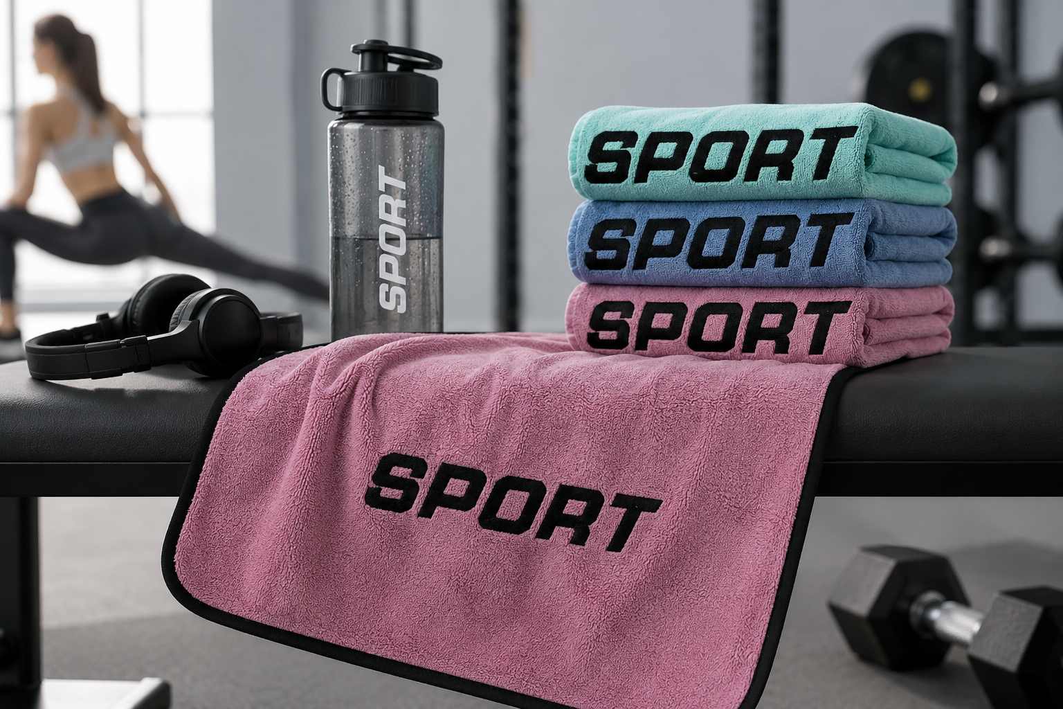 Embroidered Microfiber Sports Towel