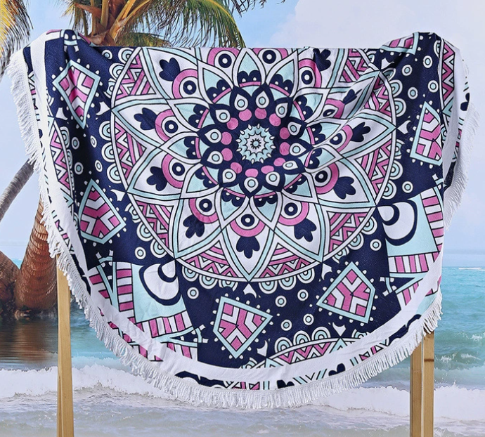 microfiber printed round beach towels