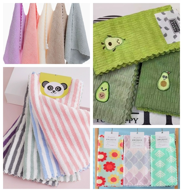 microfiber coral fleece dish cloths kitchen cleaning towels