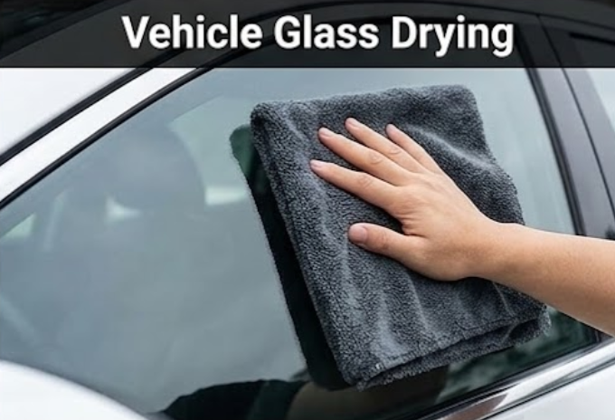Lint-free microfiber towel wiping and drying vehicle car window glass