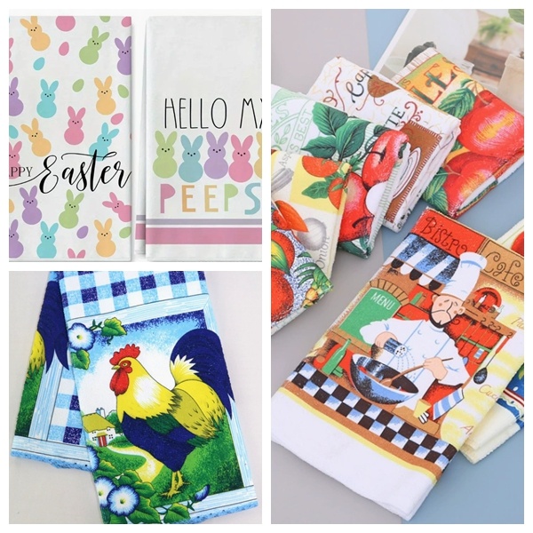 Decorative Microfiber Printed Kitchen Towels & Dish Cloths