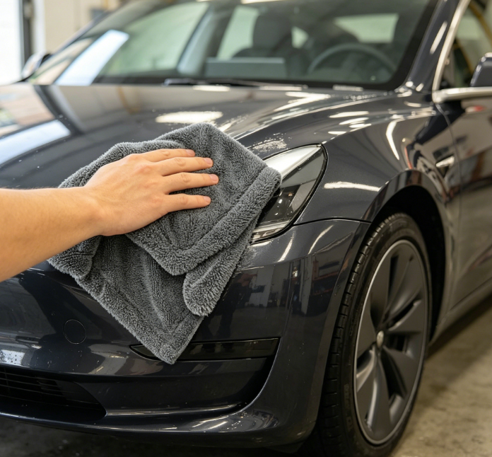 microfiber auto detailing cloth for Tesla