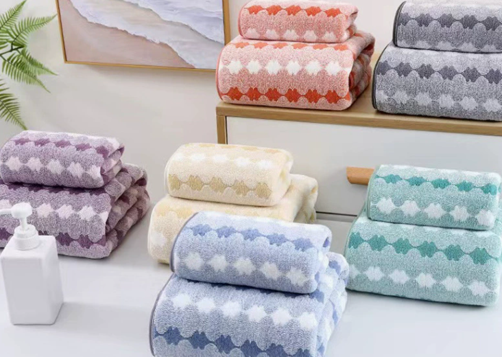 microfiber coral fleece jacquard towels set
