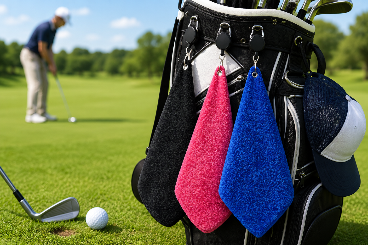 Microfiber Golf Towel with Retractable Reel Clip