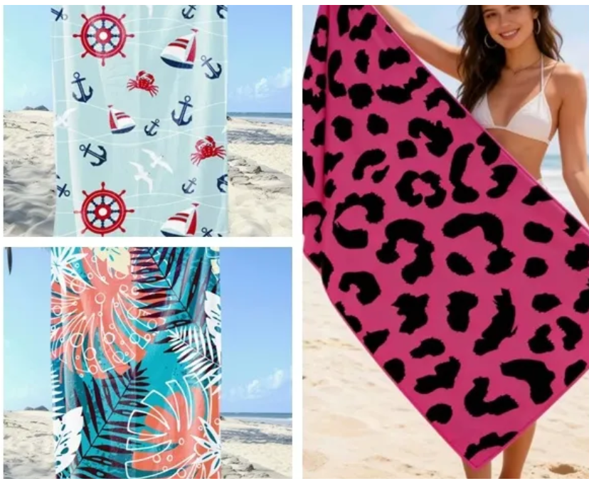 Sand free beach towels microfiber printed towels