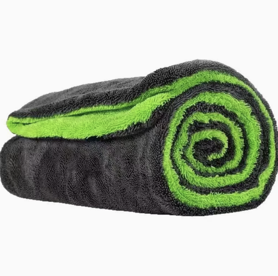 1400 GSM twisted loop microfiber car drying towel in multiple colors, 60 × 120 cm