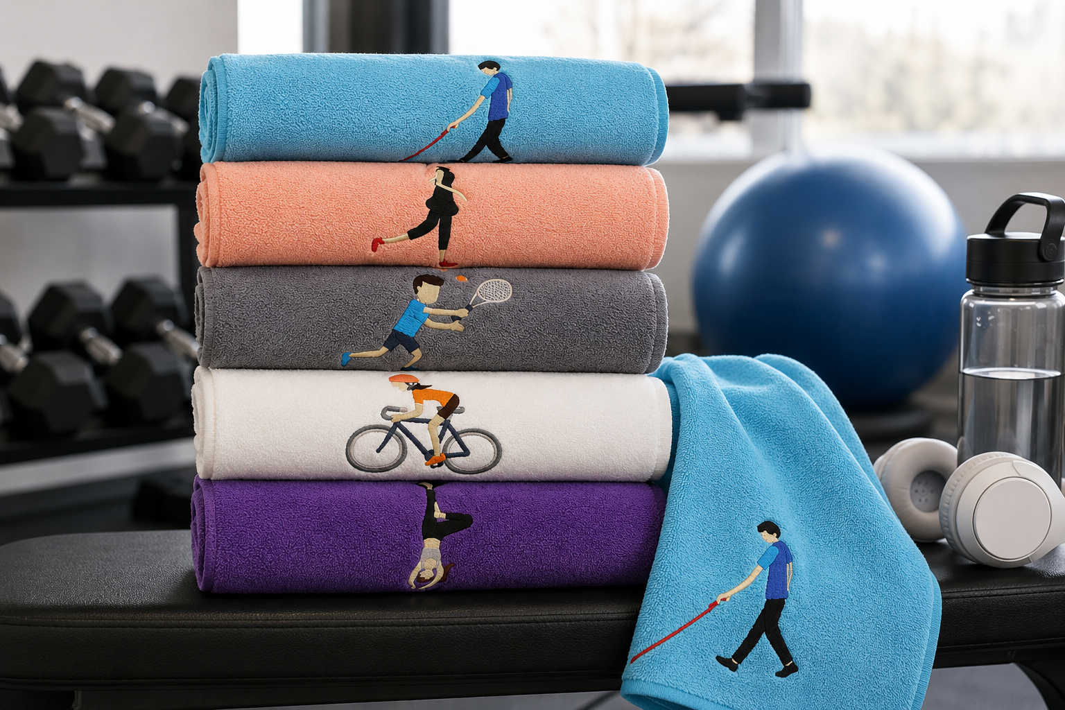 Sports Embroidered Gym Towel